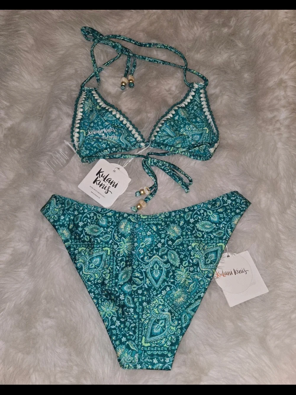 Kulani Kinis Emerald Paisley Bikini Set